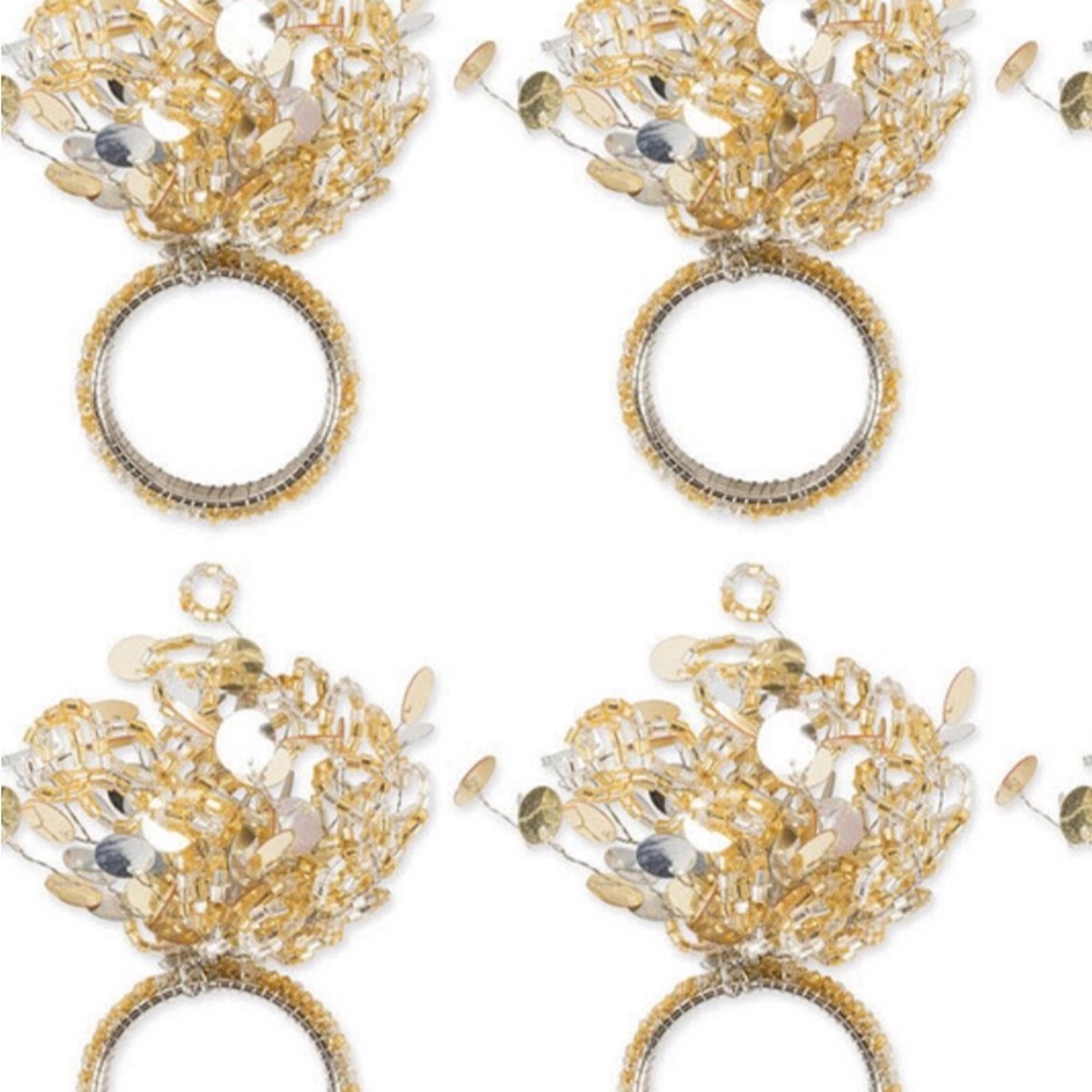 Set of five sparkle napkin rings. New!